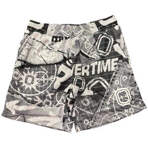 Overtime Kids Playbook Shorts Size Youth X-Large Black & White Basketball NWT
